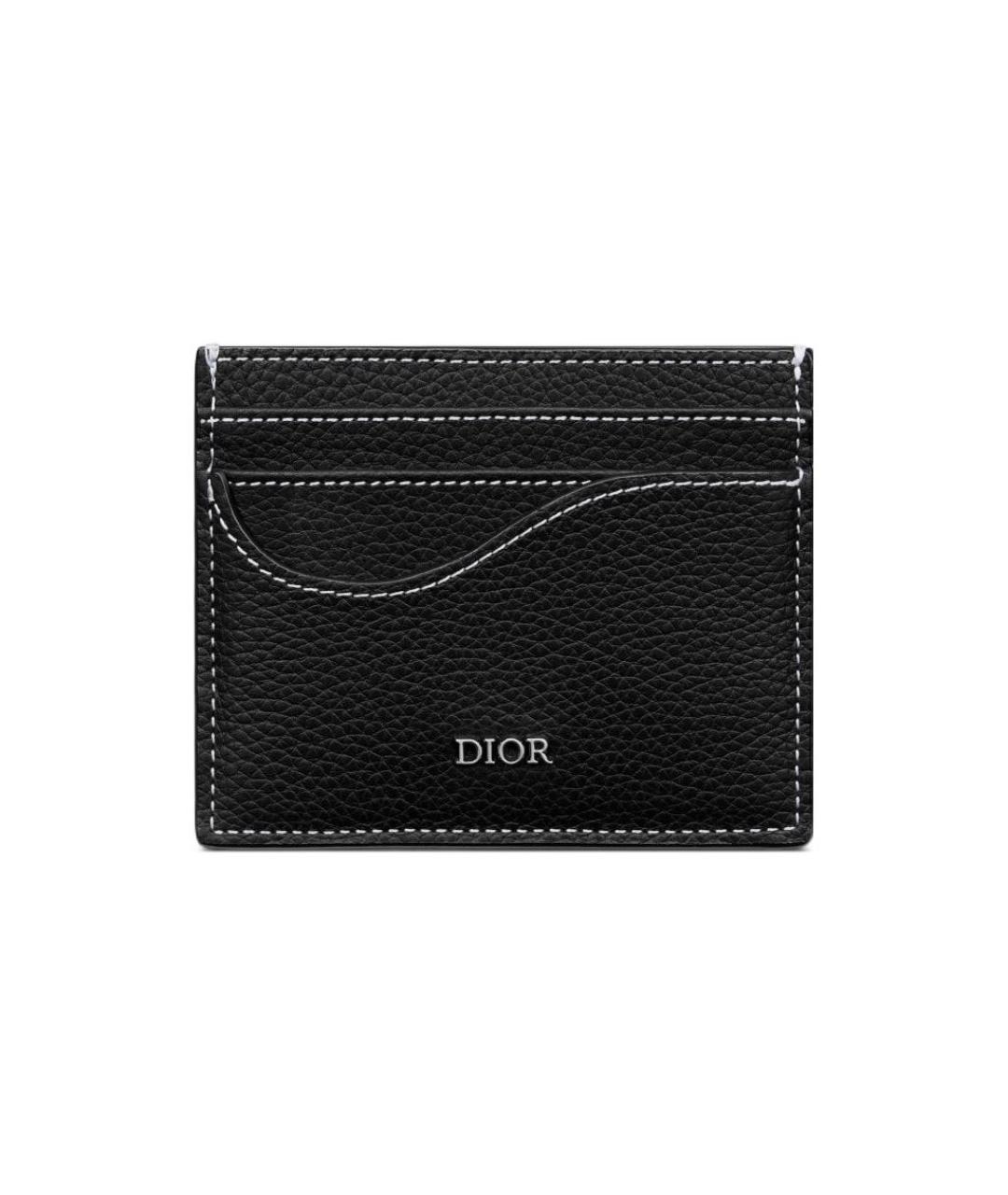 CHRISTIAN DIOR Черный кожаный кардхолдер, фото 1