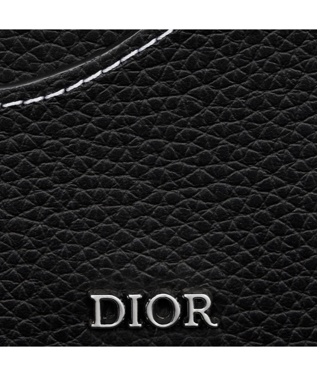 CHRISTIAN DIOR Черный кожаный кардхолдер, фото 6