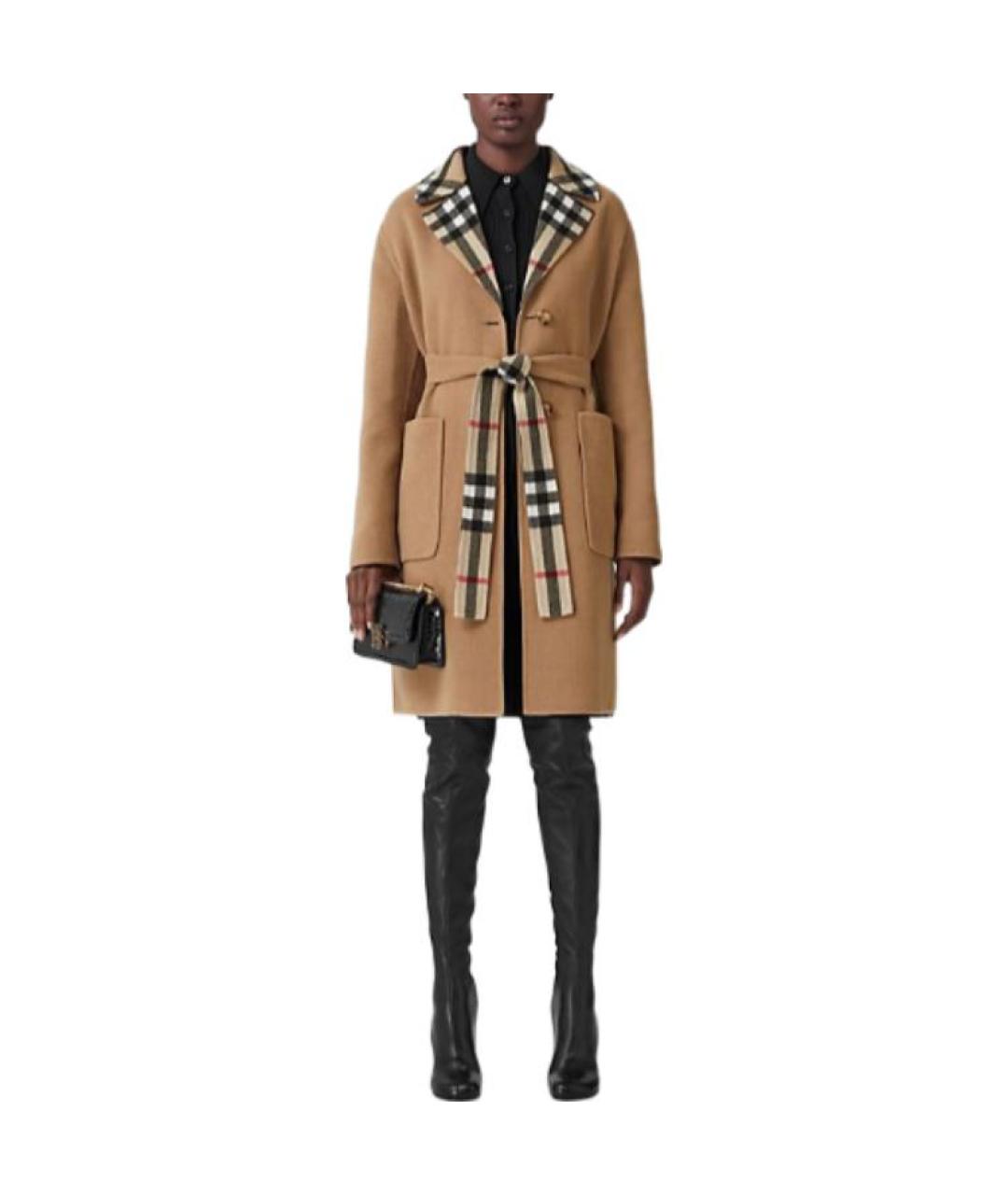 BURBERRY Бежевое шерстяное пальто, фото 2