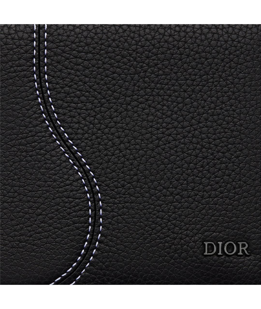 CHRISTIAN DIOR Черный кожаный кошелек, фото 5