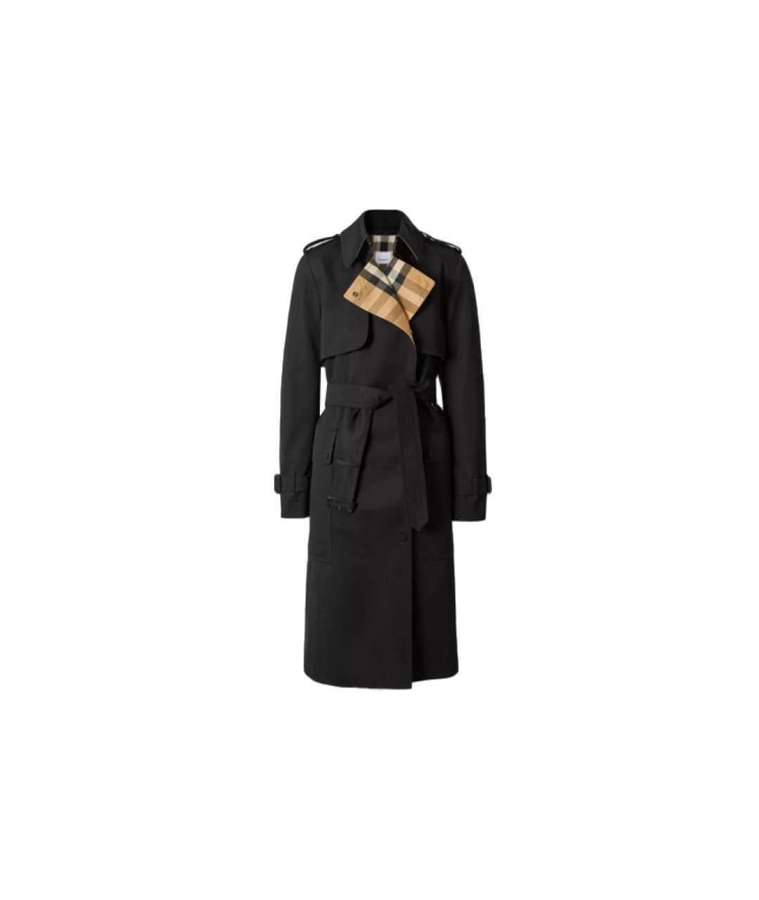 BURBERRY Черный хлопковый тренч/плащ, фото 8