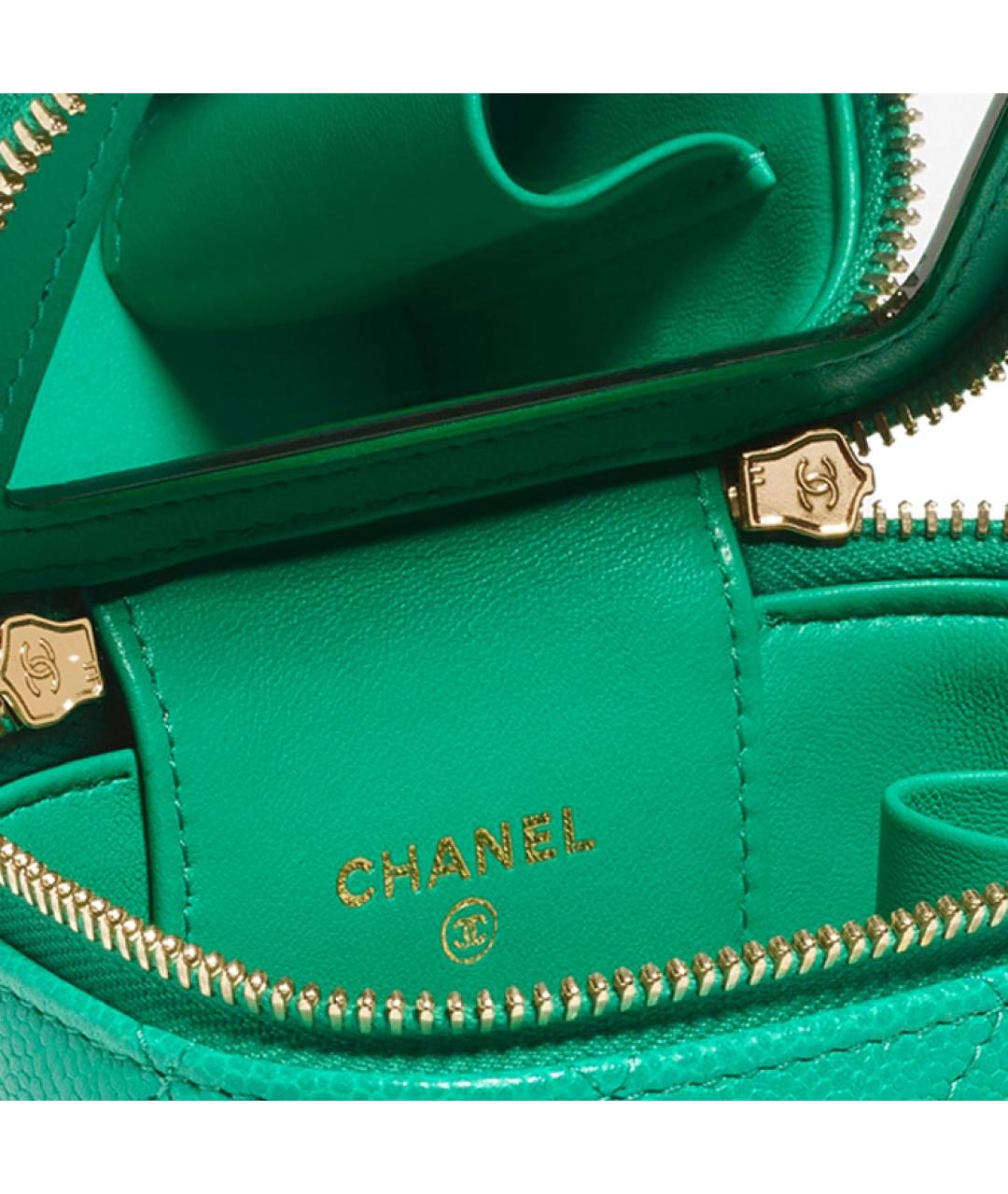CHANEL Зеленая кожаная сумка через плечо, фото 5