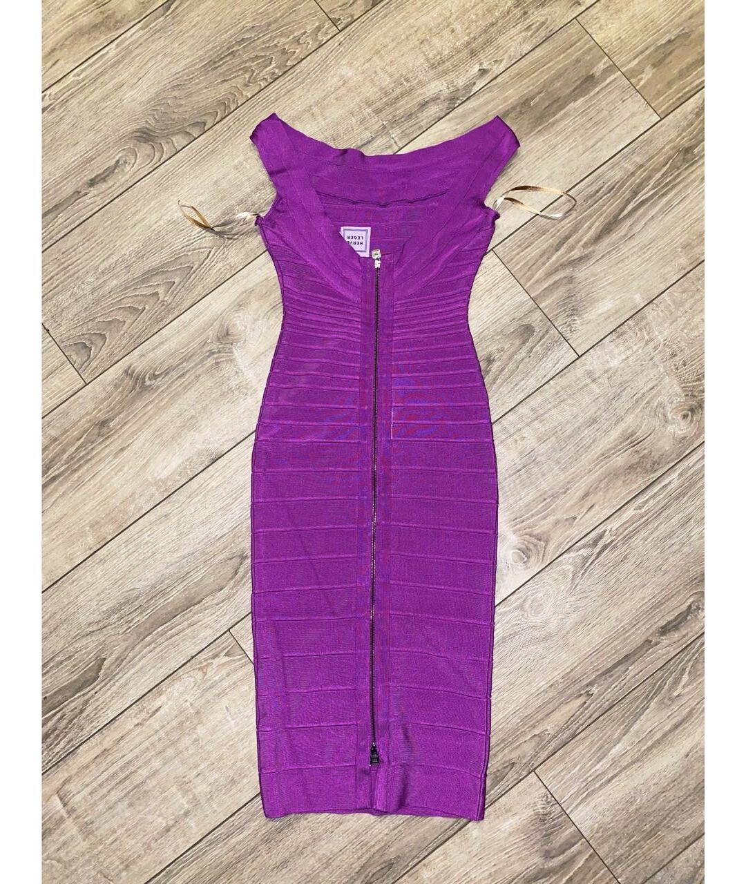 HERVE LEGER Фиолетовое повседневное платье, фото 6