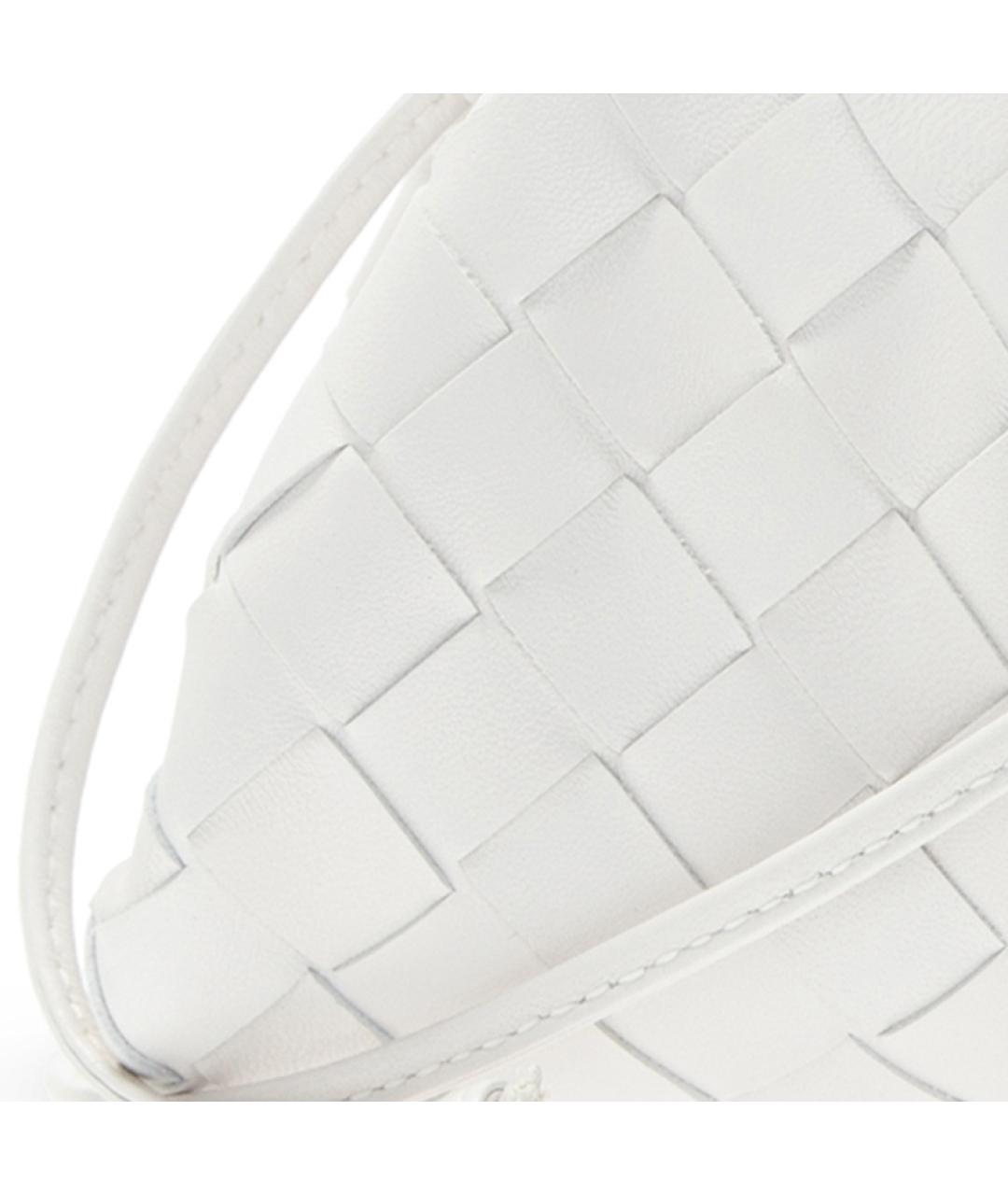 BOTTEGA VENETA Белая кожаная сумка через плечо, фото 5