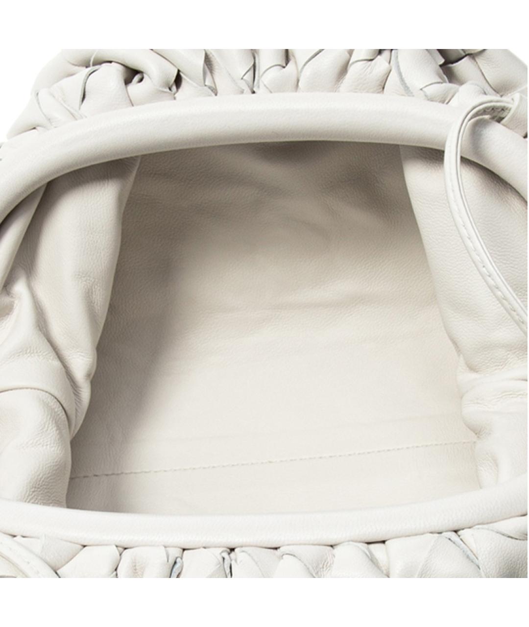 BOTTEGA VENETA Белая кожаная сумка через плечо, фото 4