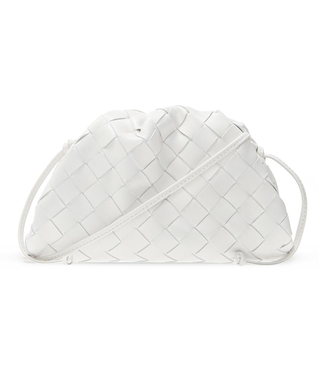 BOTTEGA VENETA Белая кожаная сумка через плечо, фото 3