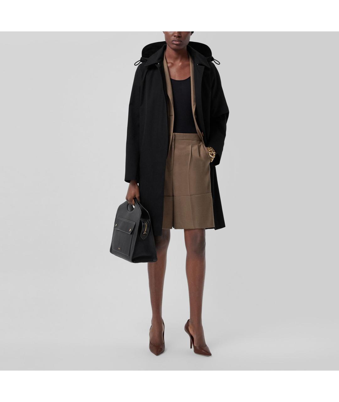 BURBERRY Черное пальто, фото 4
