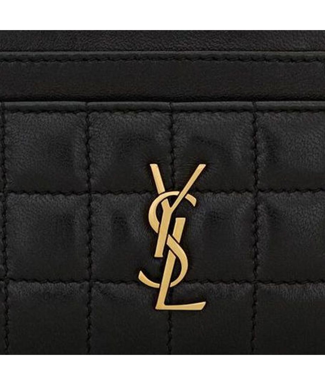SAINT LAURENT Черный кожаный кардхолдер, фото 5