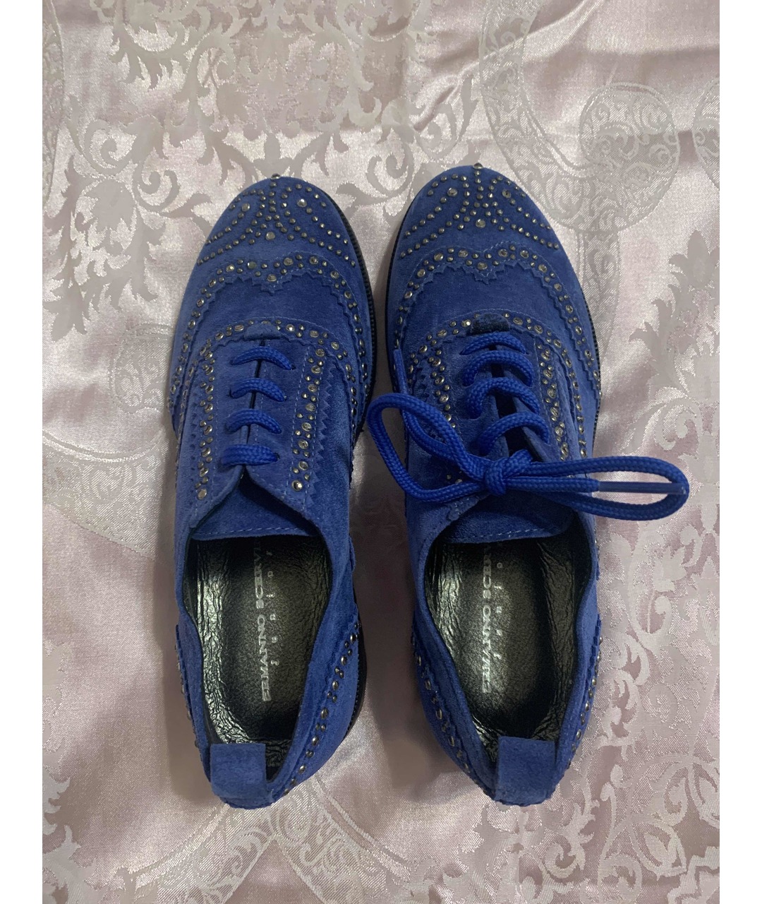 ERMANNO SCERVINO Синие замшевые ботинки, фото 3