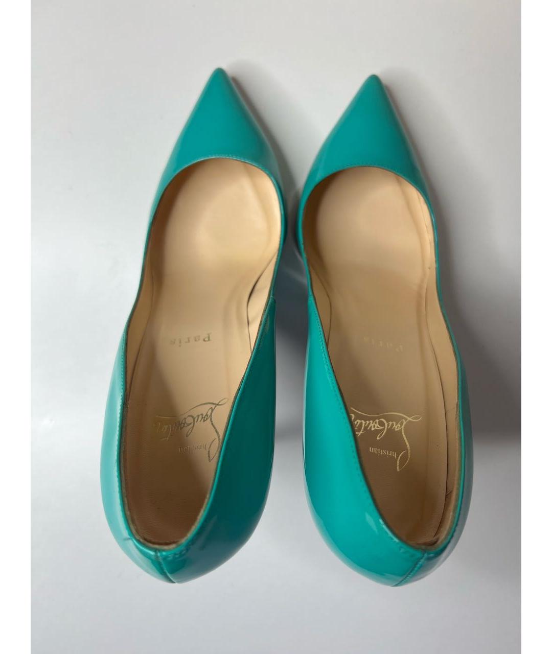CHRISTIAN LOUBOUTIN Бирюзовые туфли из лакированной кожи, фото 3