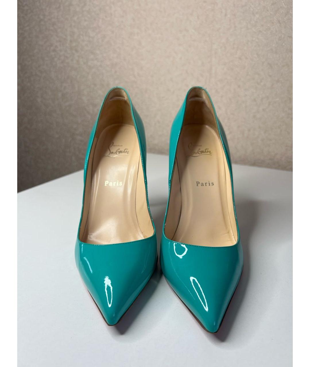 CHRISTIAN LOUBOUTIN Бирюзовые туфли из лакированной кожи, фото 2