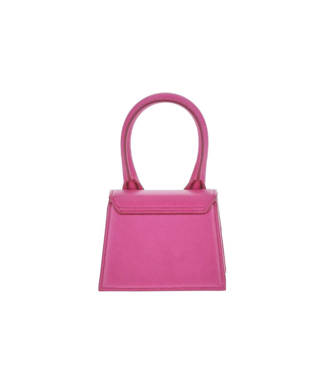 JACQUEMUS Розовая кожаная сумка с короткими ручками, фото 3