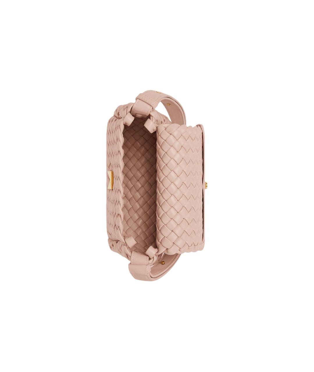 BOTTEGA VENETA Розовая кожаная сумка через плечо, фото 4