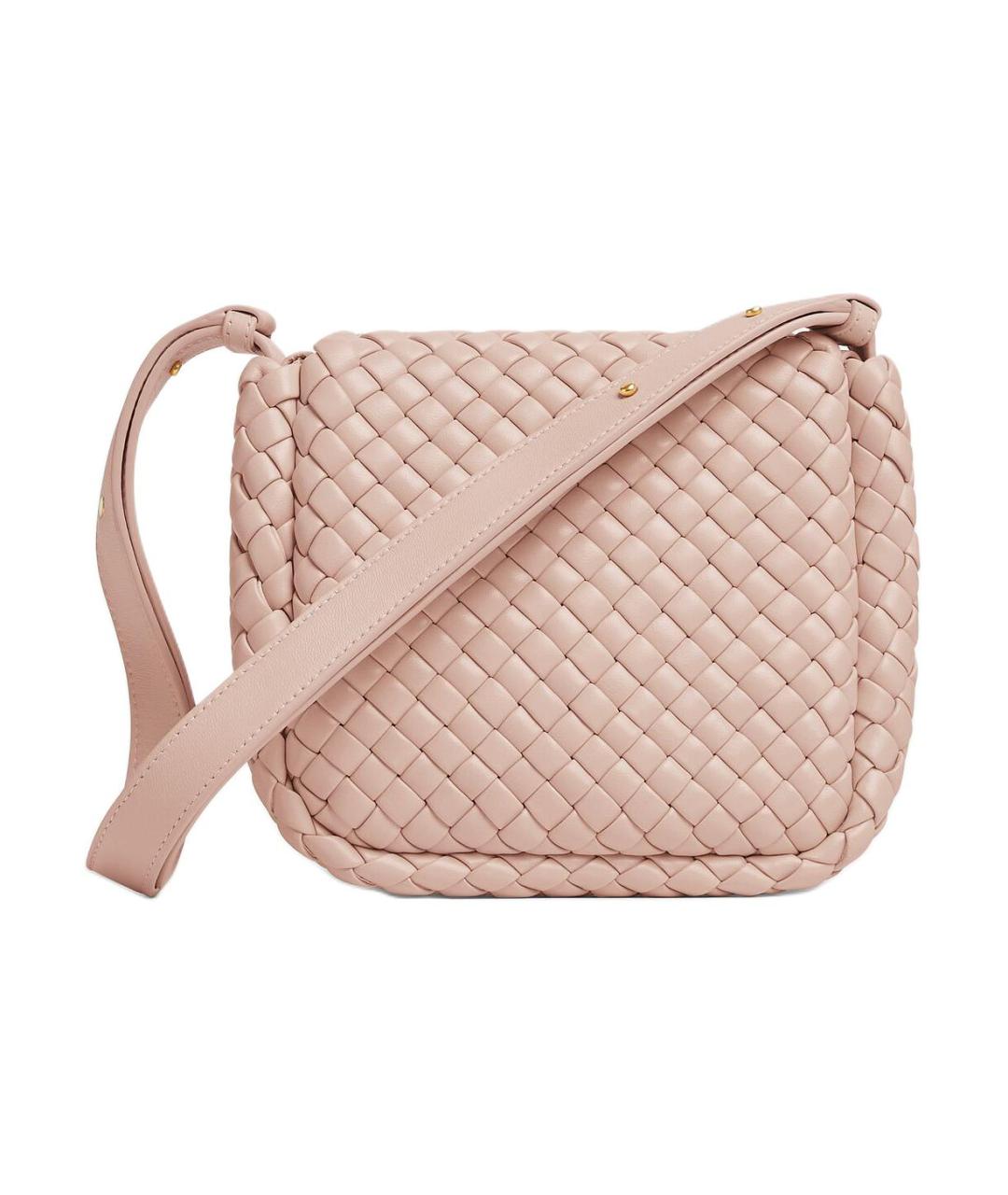 BOTTEGA VENETA Розовая кожаная сумка через плечо, фото 3