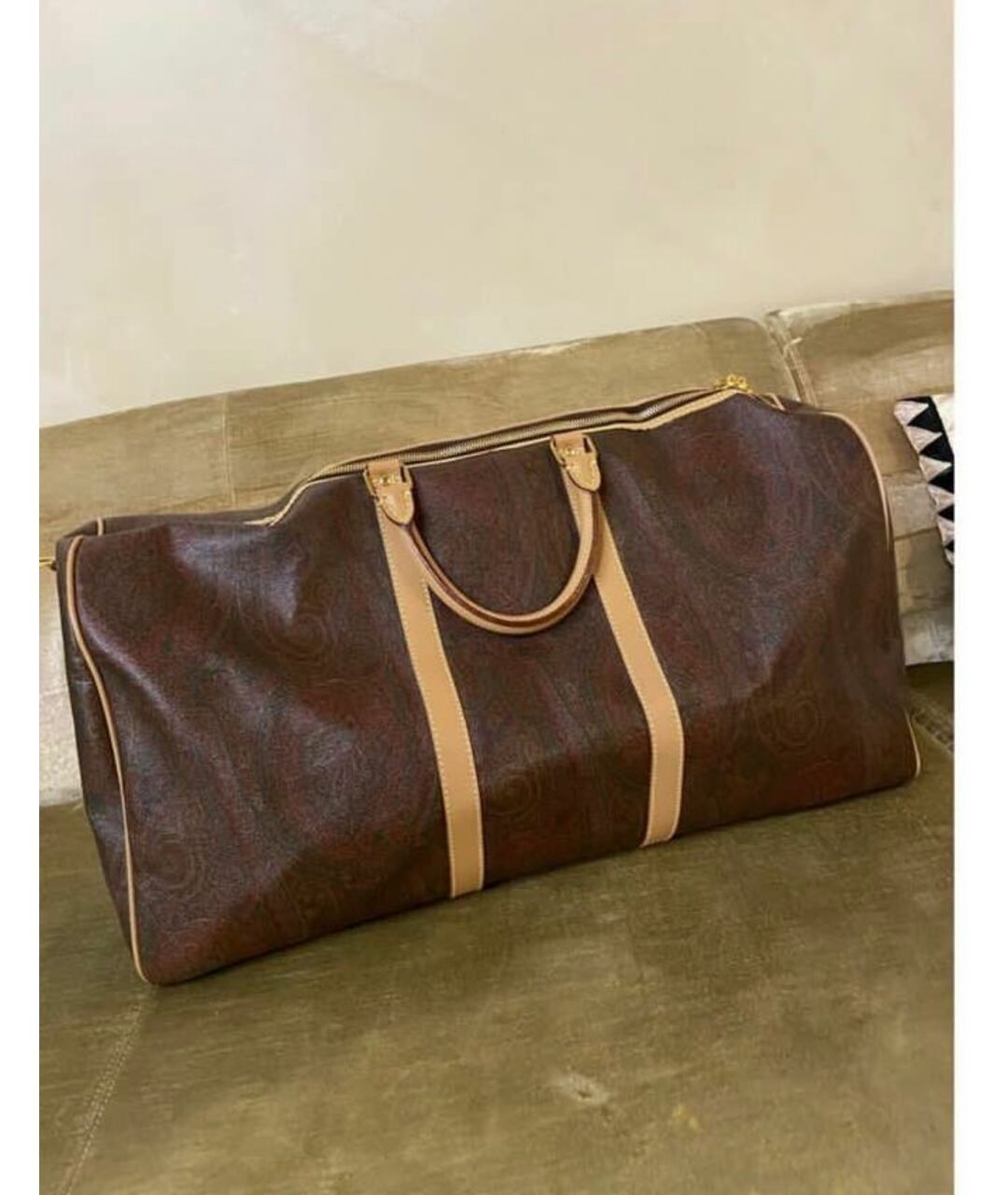 ETRO Коричневая кожаная дорожная/спортивная сумка, фото 2