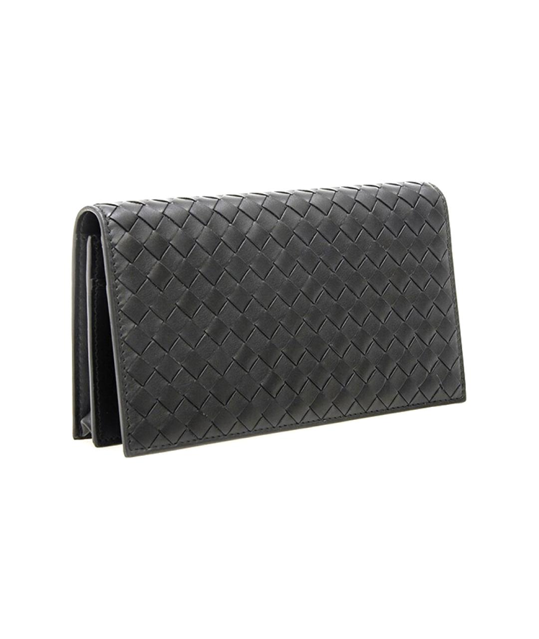 BOTTEGA VENETA Черный кожаный кошелек, фото 2