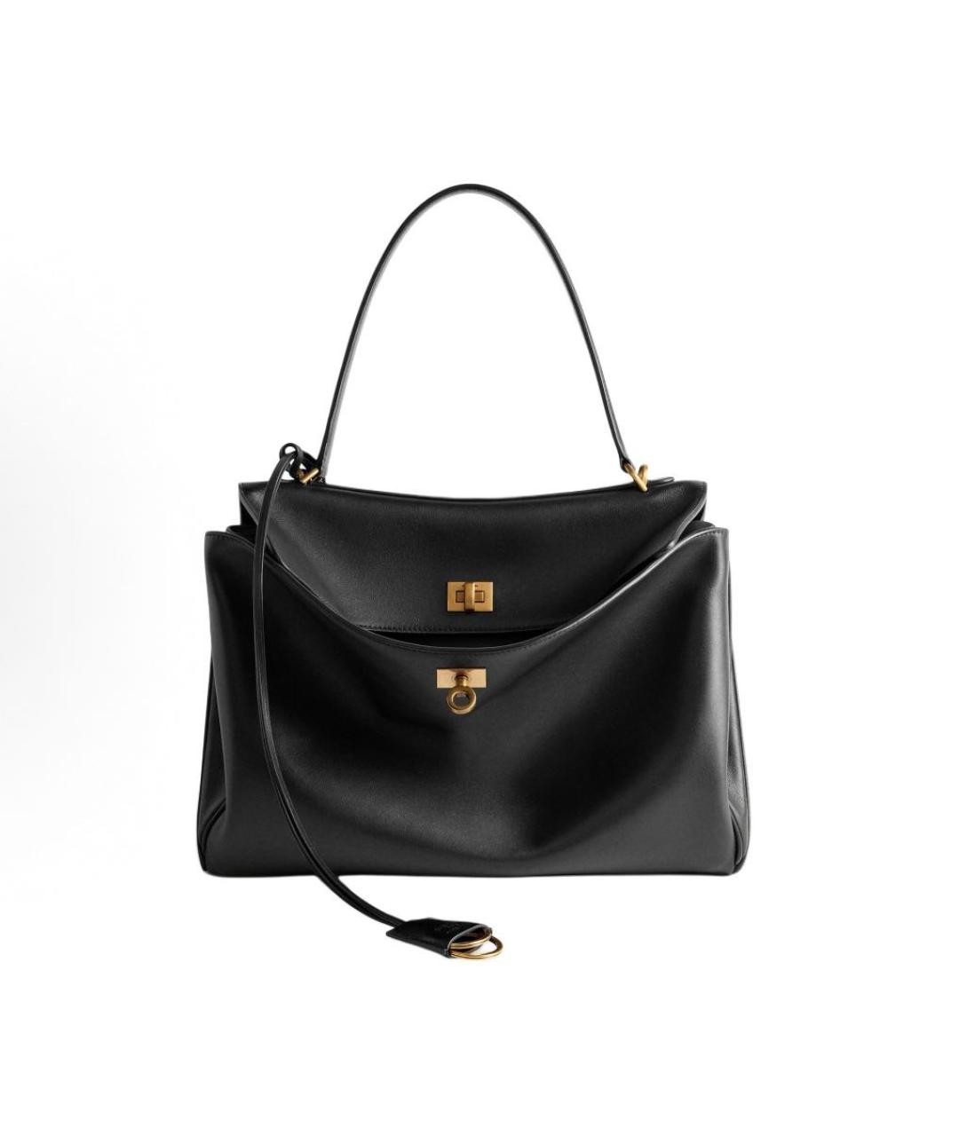 BALENCIAGA Черная кожаная сумка с короткими ручками, фото 8