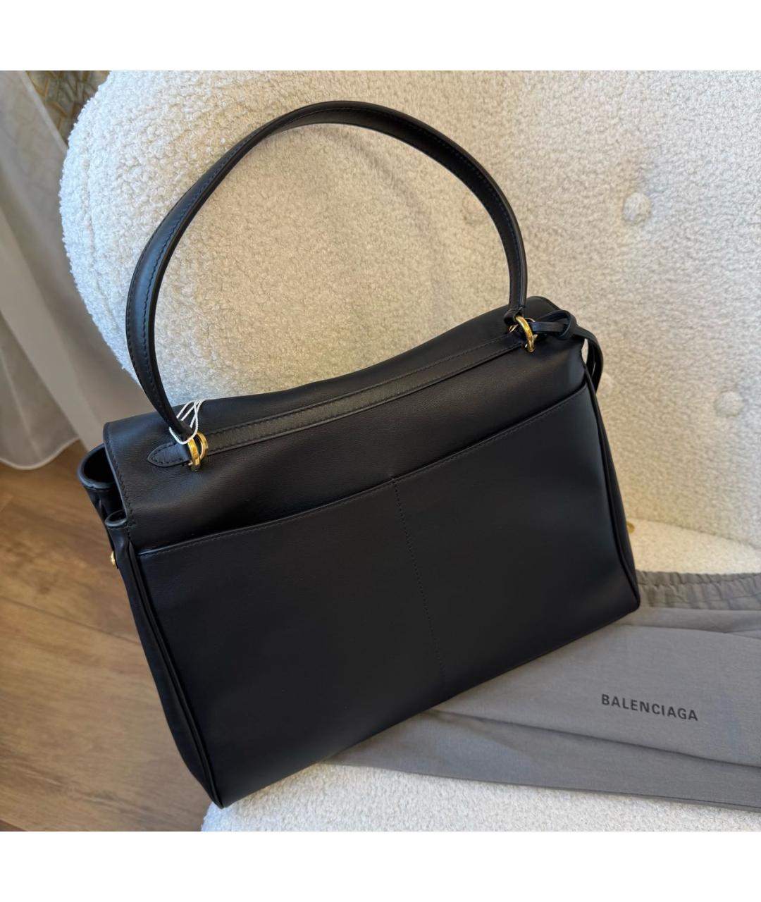 BALENCIAGA Черная кожаная сумка с короткими ручками, фото 3