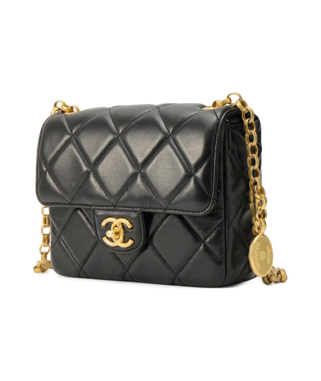 CHANEL Черная кожаная сумка через плечо, фото 2