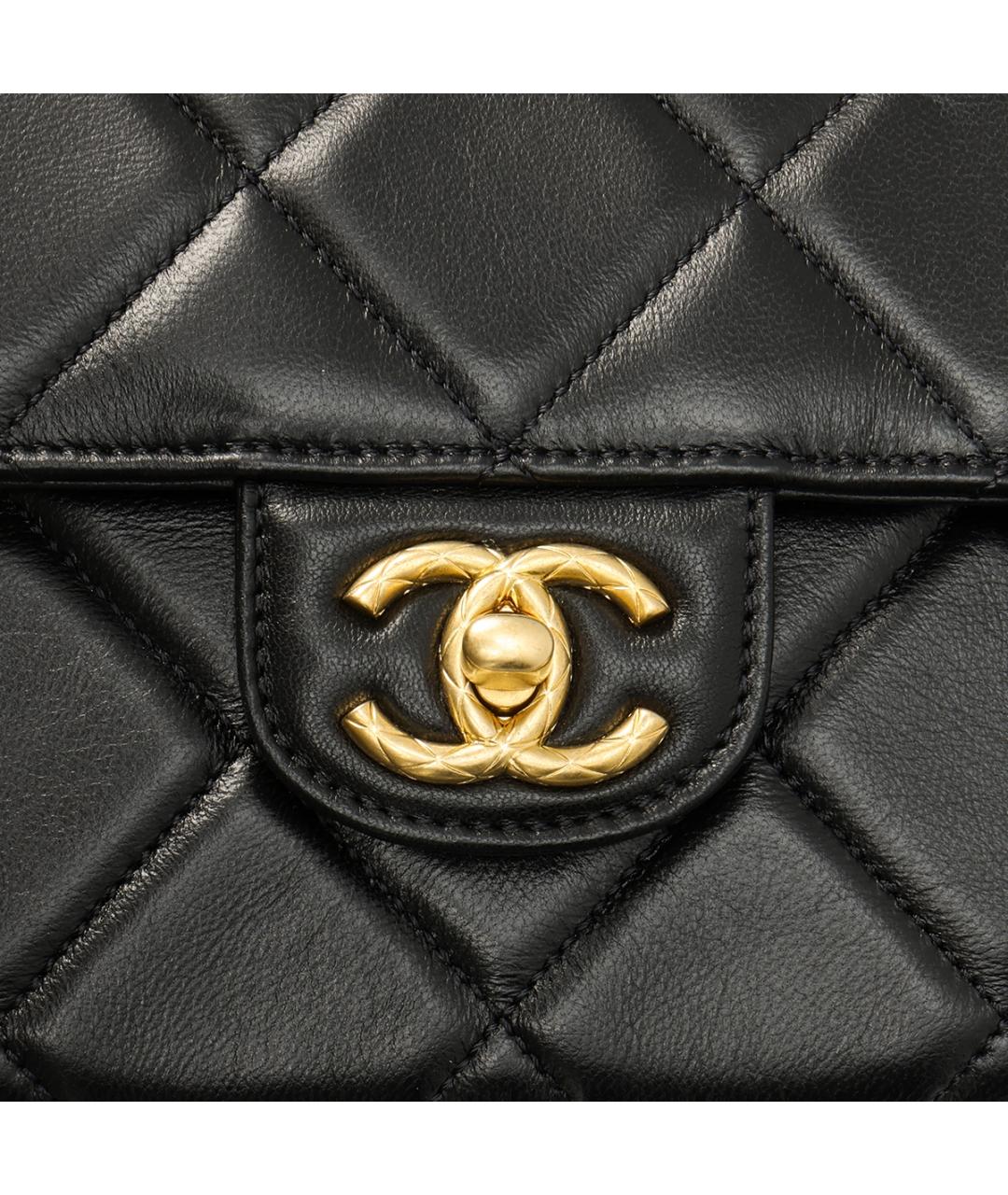 CHANEL Черная кожаная сумка через плечо, фото 5