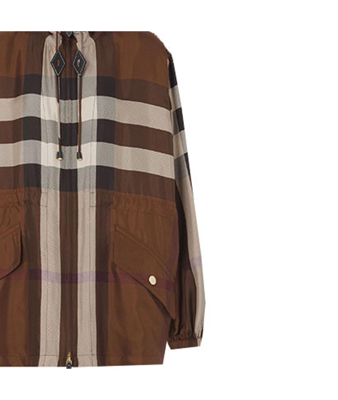 BURBERRY Коричневая шелковая куртка, фото 5