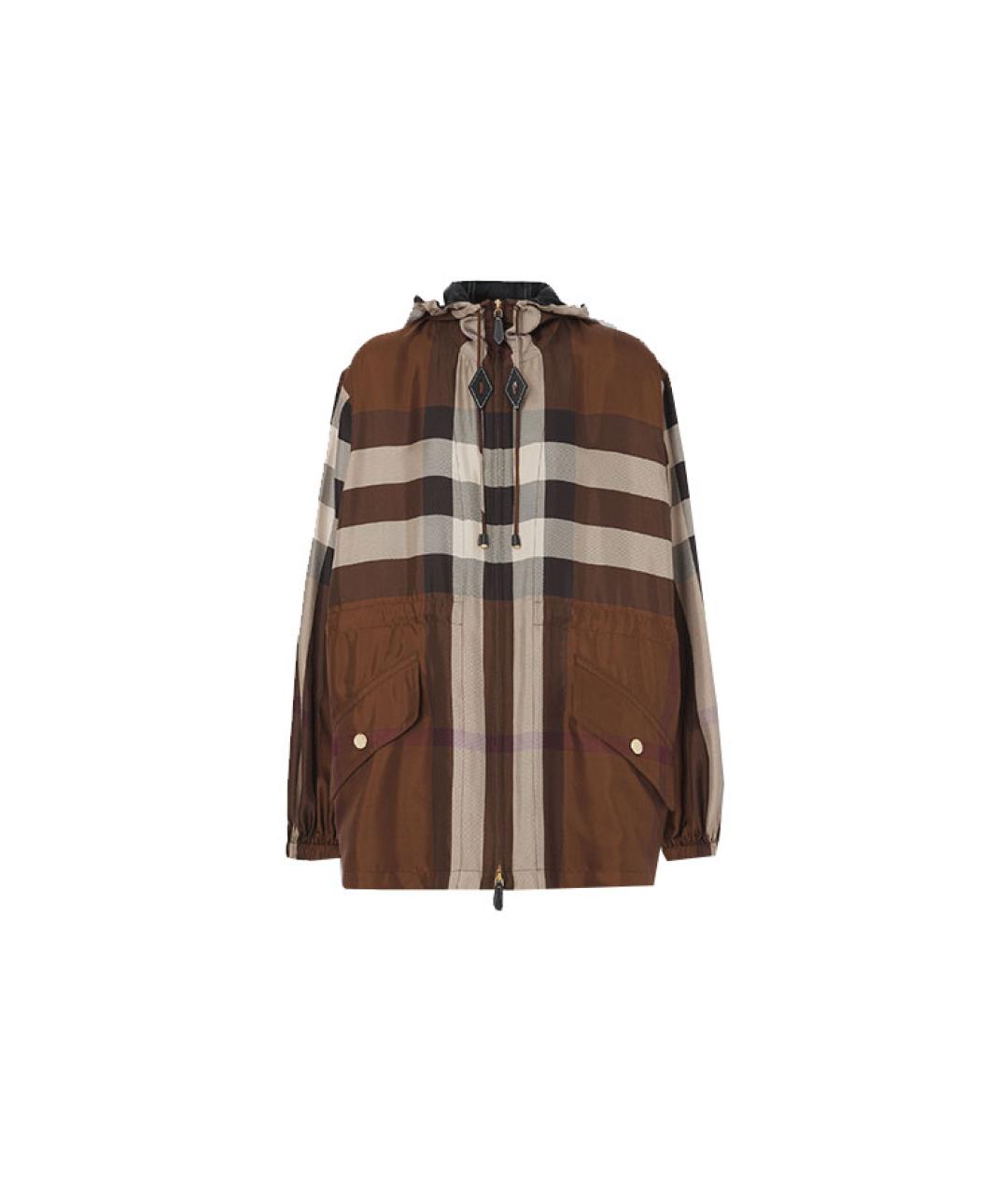 BURBERRY Коричневая шелковая куртка, фото 6