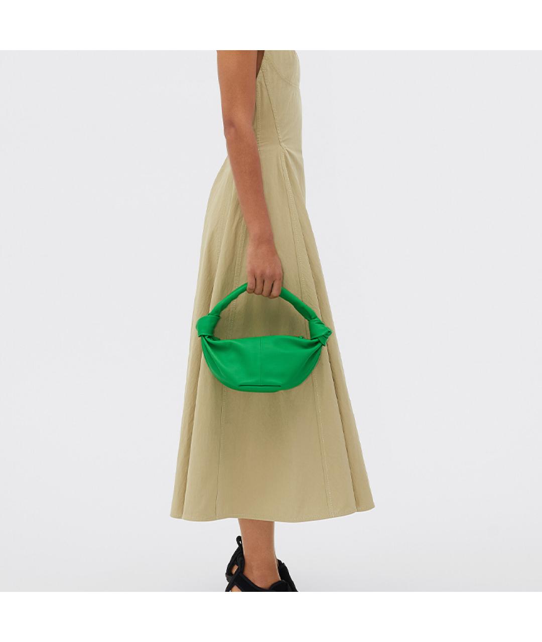 BOTTEGA VENETA Зеленая кожаная сумка с короткими ручками, фото 5
