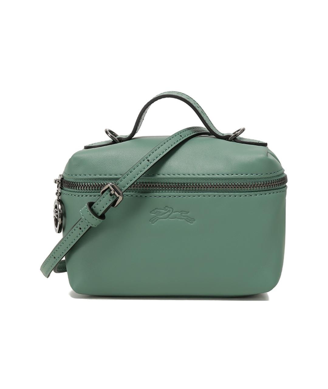 LONGCHAMP Зеленая кожаная сумка с короткими ручками, фото 7