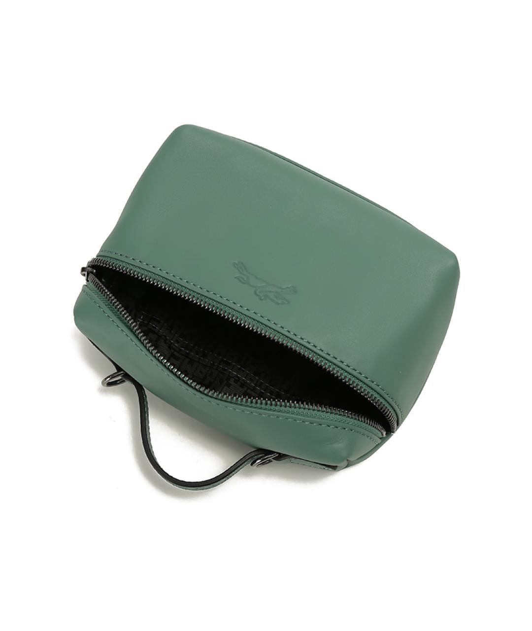 LONGCHAMP Зеленая кожаная сумка с короткими ручками, фото 6