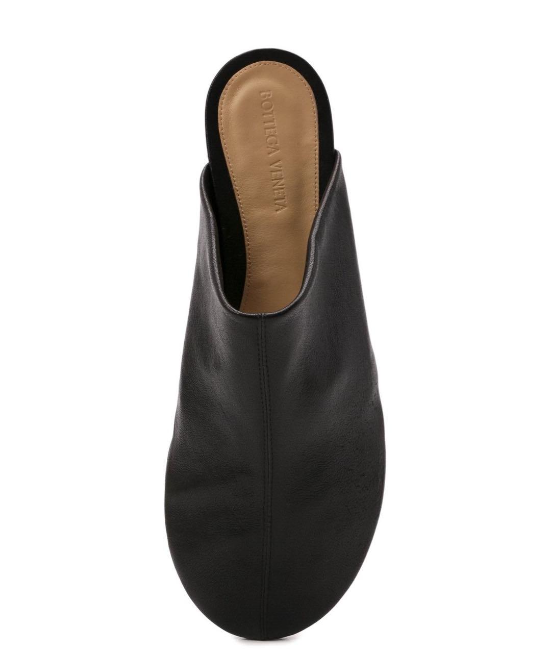 BOTTEGA VENETA Черные кожаные мюли, фото 3