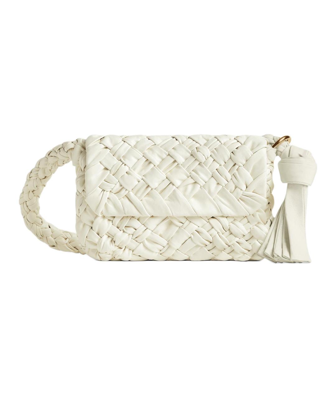 BOTTEGA VENETA Белая кожаная сумка через плечо, фото 1