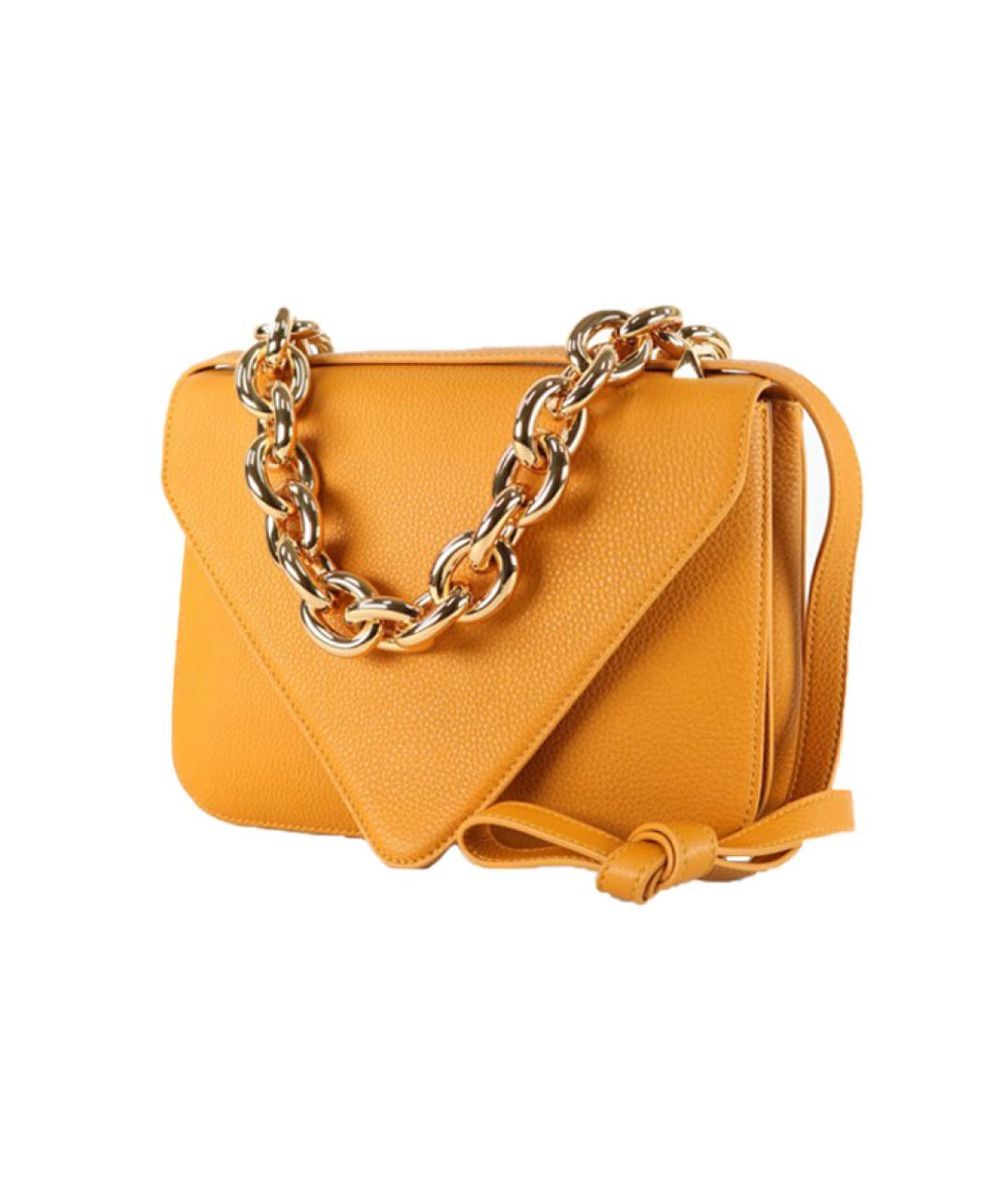 BOTTEGA VENETA Оранжевая кожаная сумка через плечо, фото 2