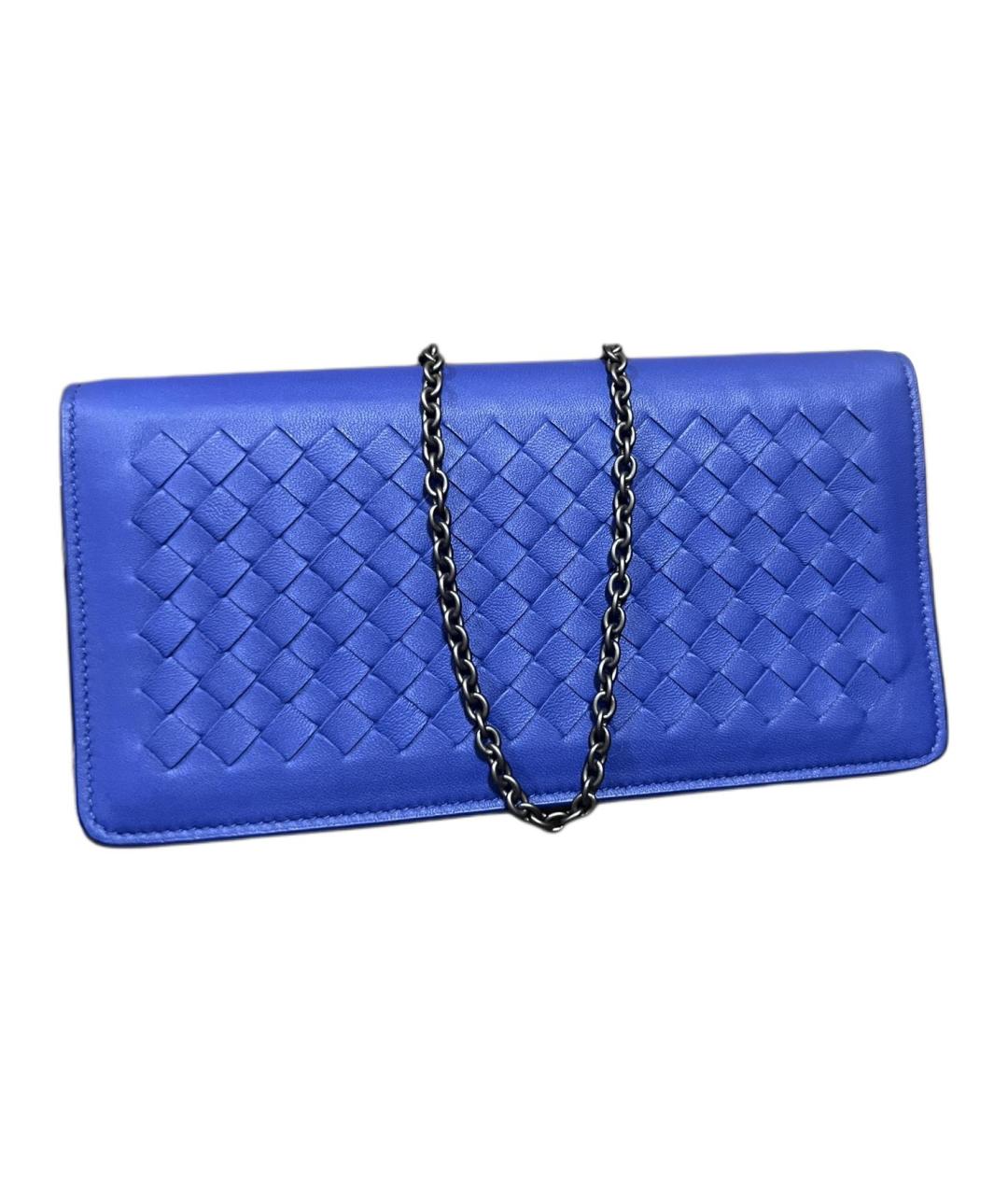 BOTTEGA VENETA Синяя кожаная сумка через плечо, фото 1