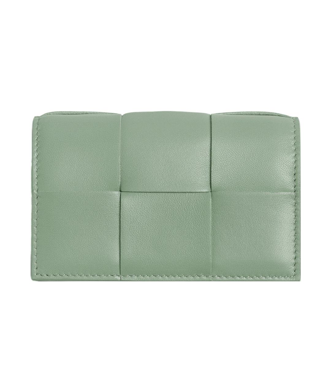 BOTTEGA VENETA Зеленый кожаный кардхолдер, фото 2