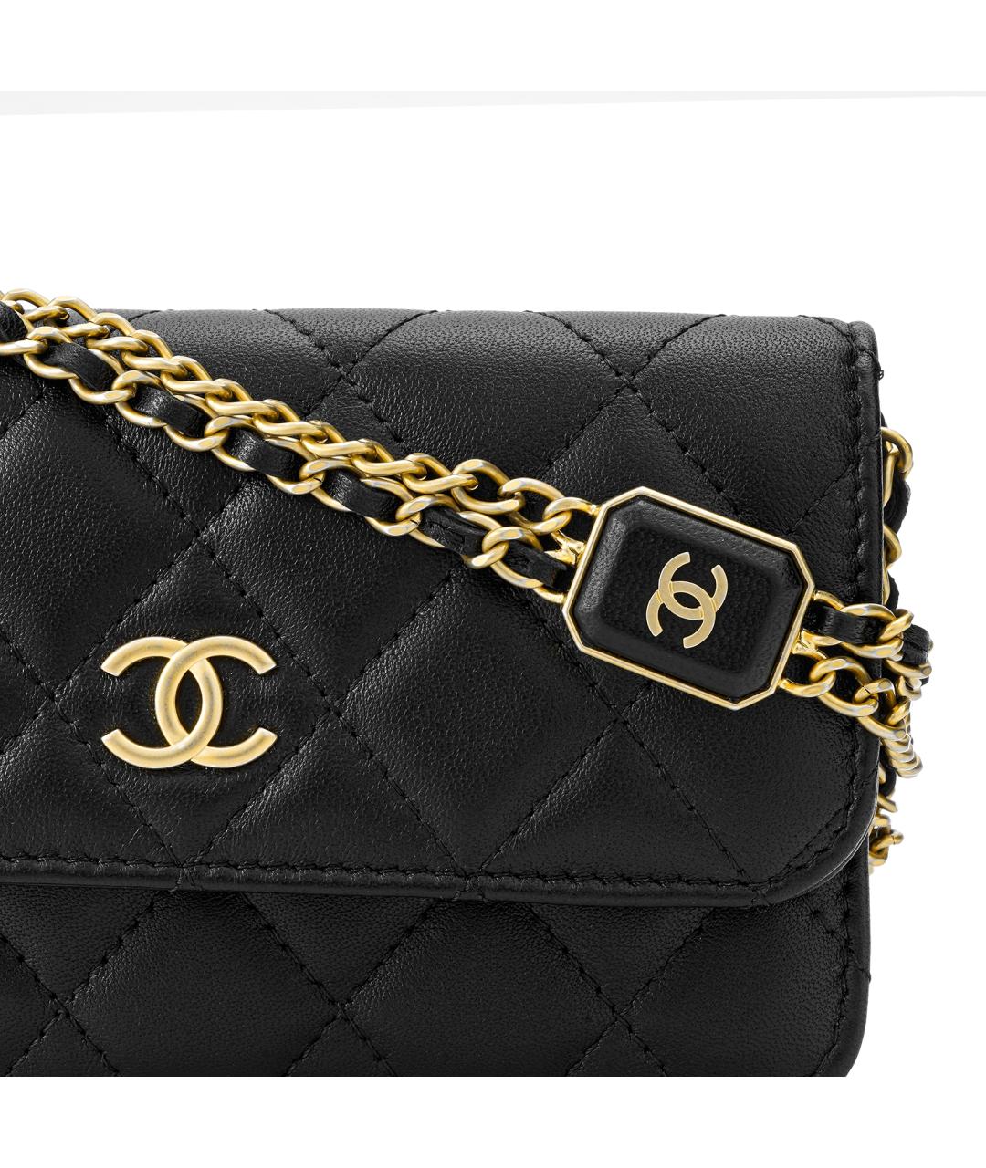 CHANEL Черная кожаная сумка через плечо, фото 6