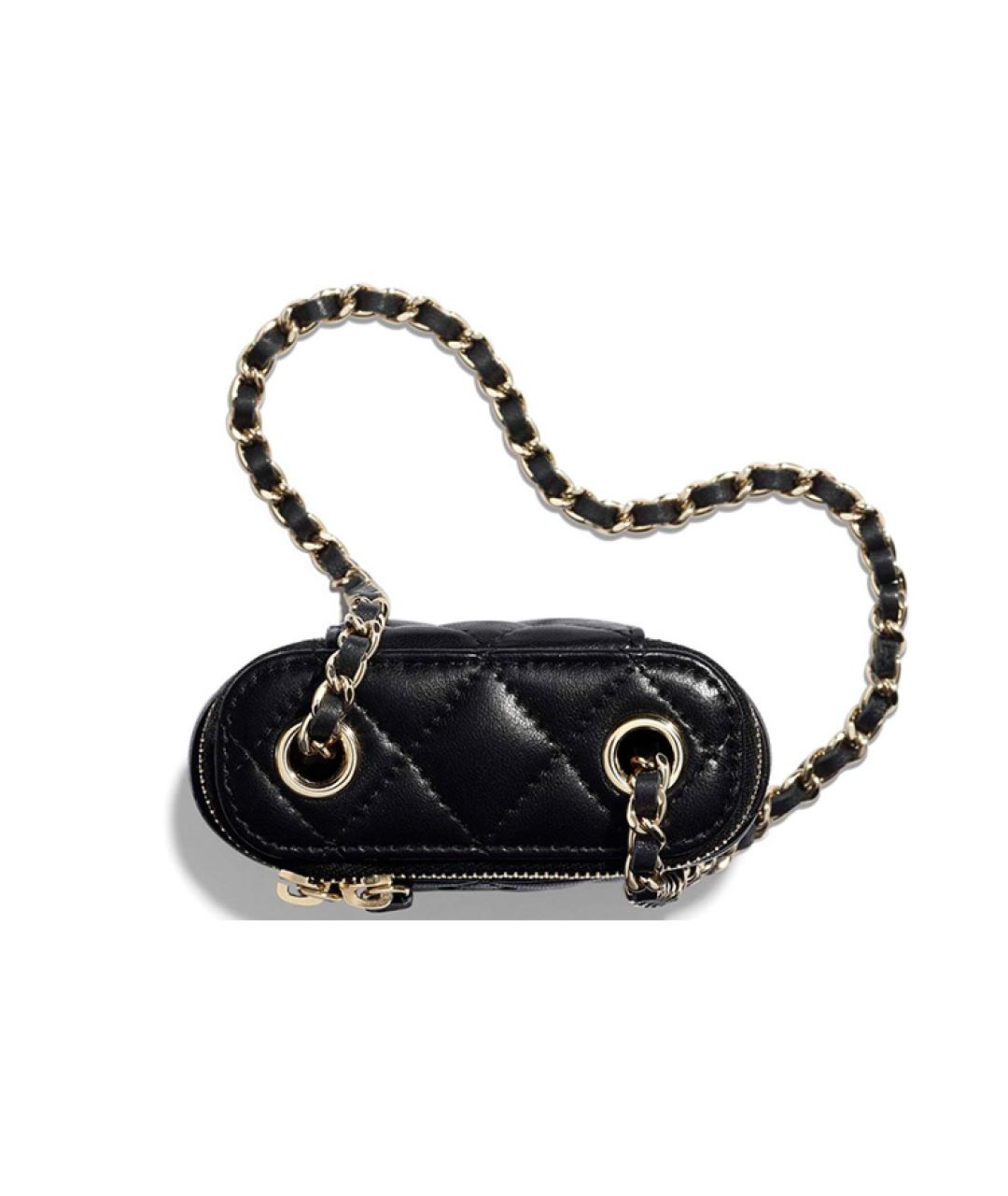 CHANEL Черная кожаная сумка через плечо, фото 4