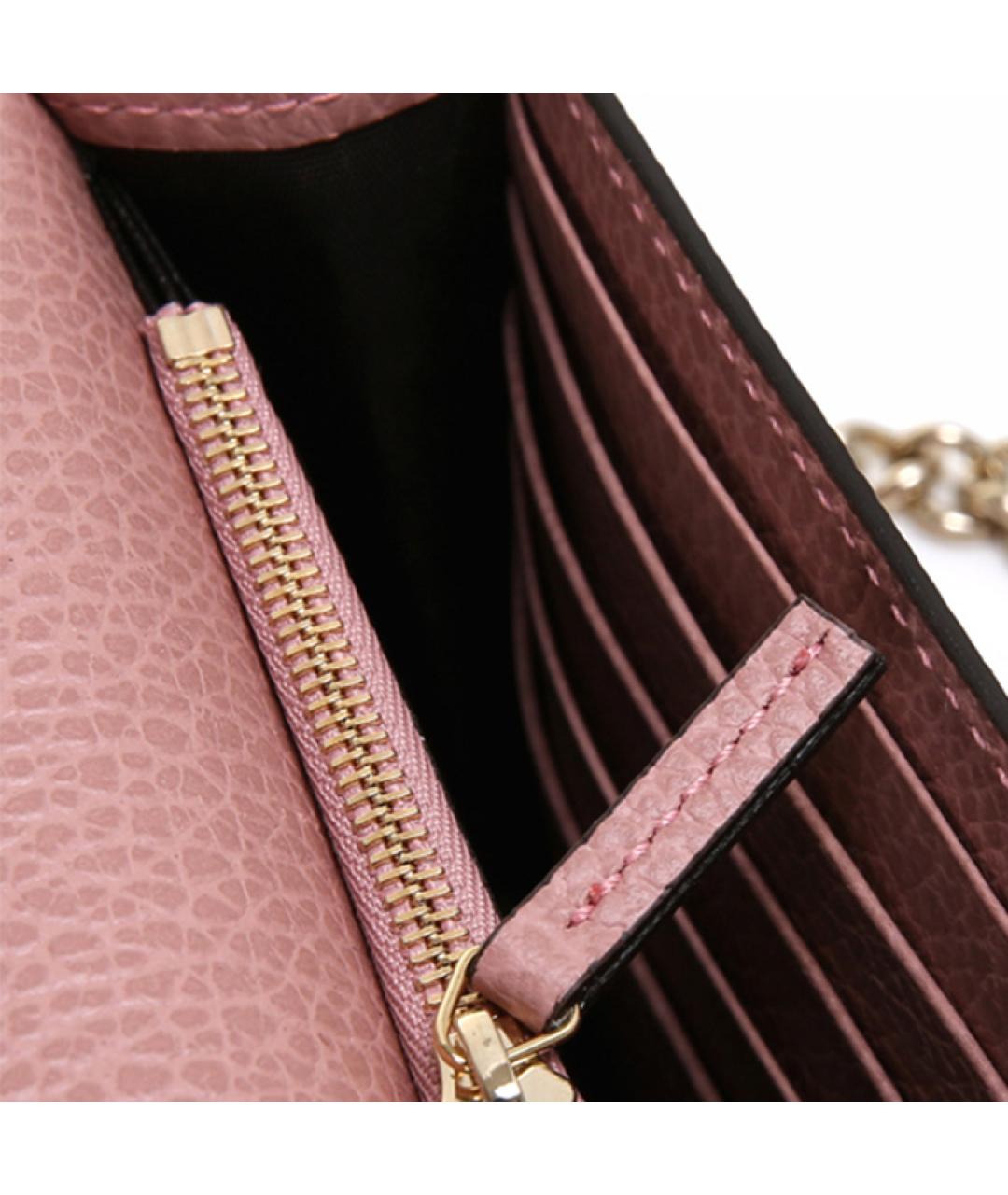 GUCCI Розовая кожаная сумка через плечо, фото 4