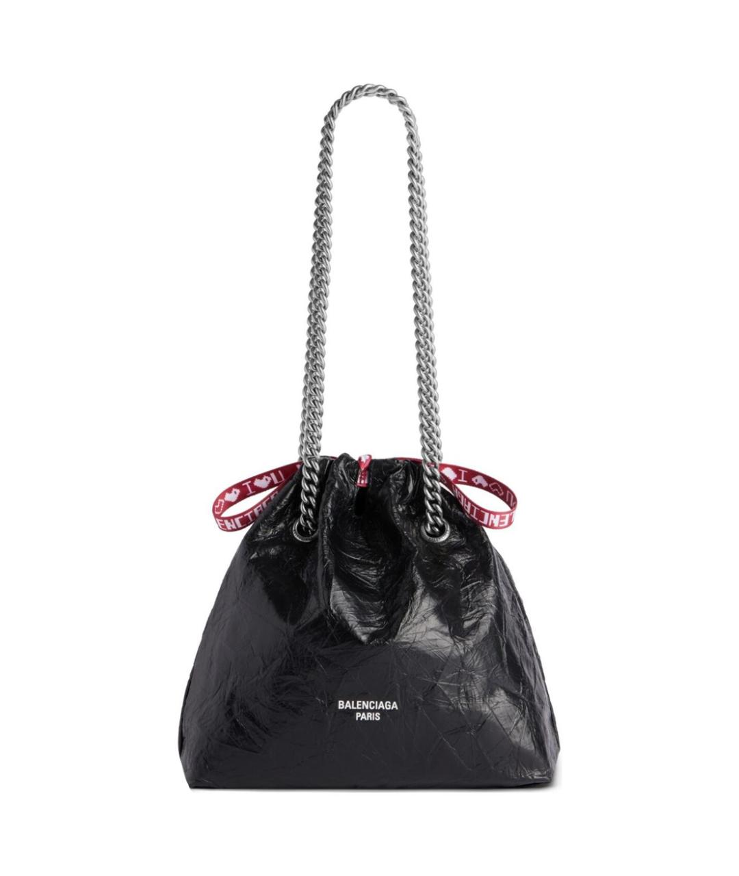 BALENCIAGA Черная кожаная сумка через плечо, фото 2