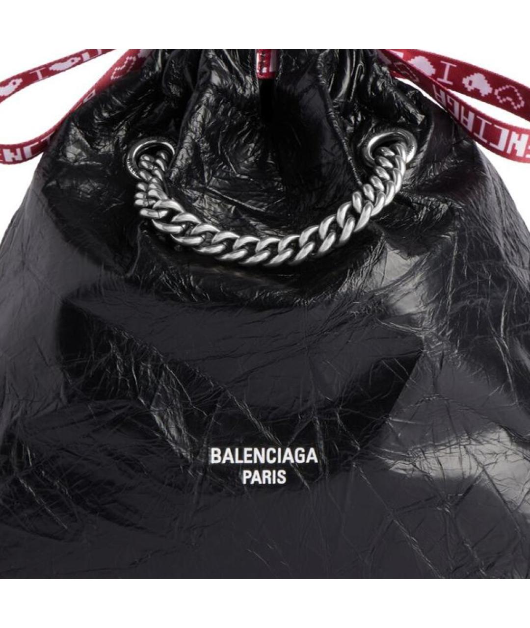 BALENCIAGA Черная кожаная сумка через плечо, фото 6