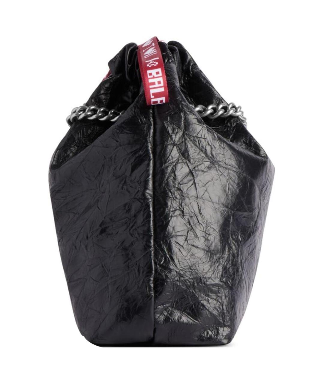 BALENCIAGA Черная кожаная сумка через плечо, фото 4