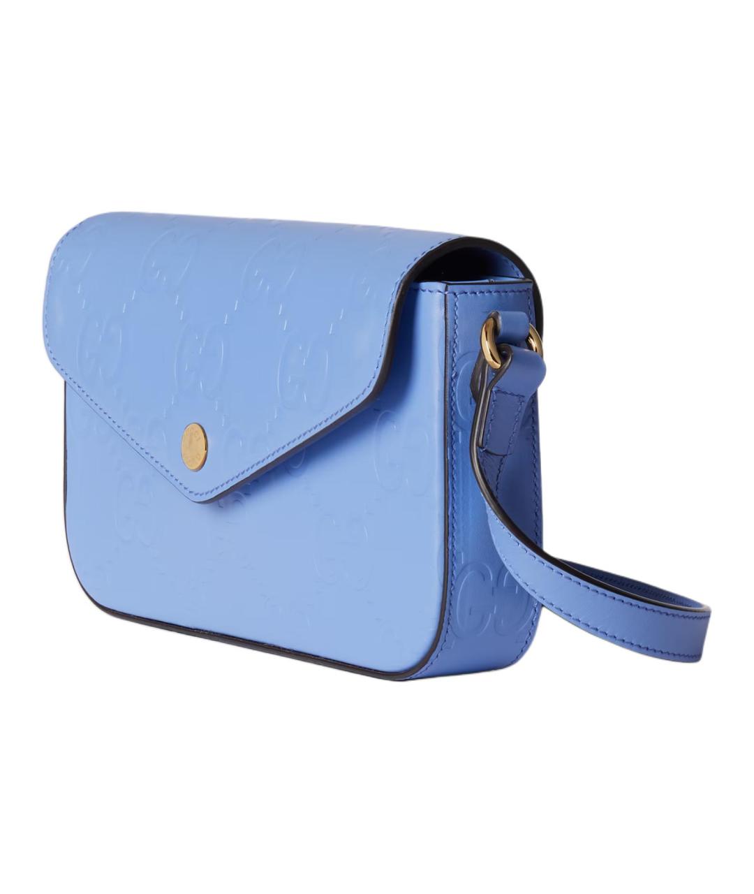 GUCCI Голубая кожаная сумка через плечо, фото 2