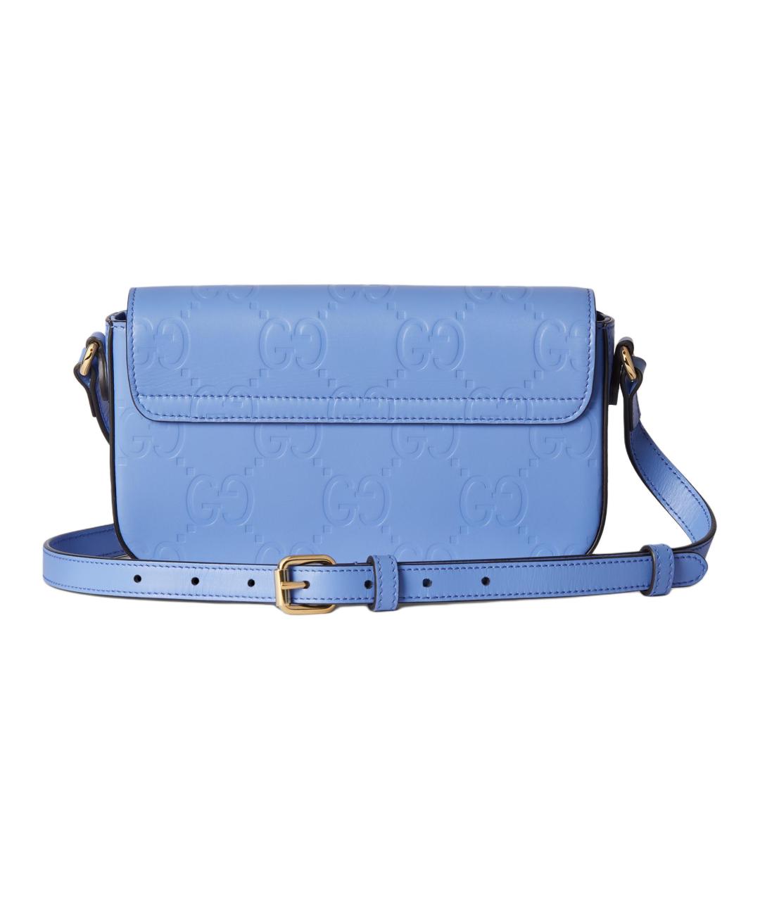 GUCCI Голубая кожаная сумка через плечо, фото 3