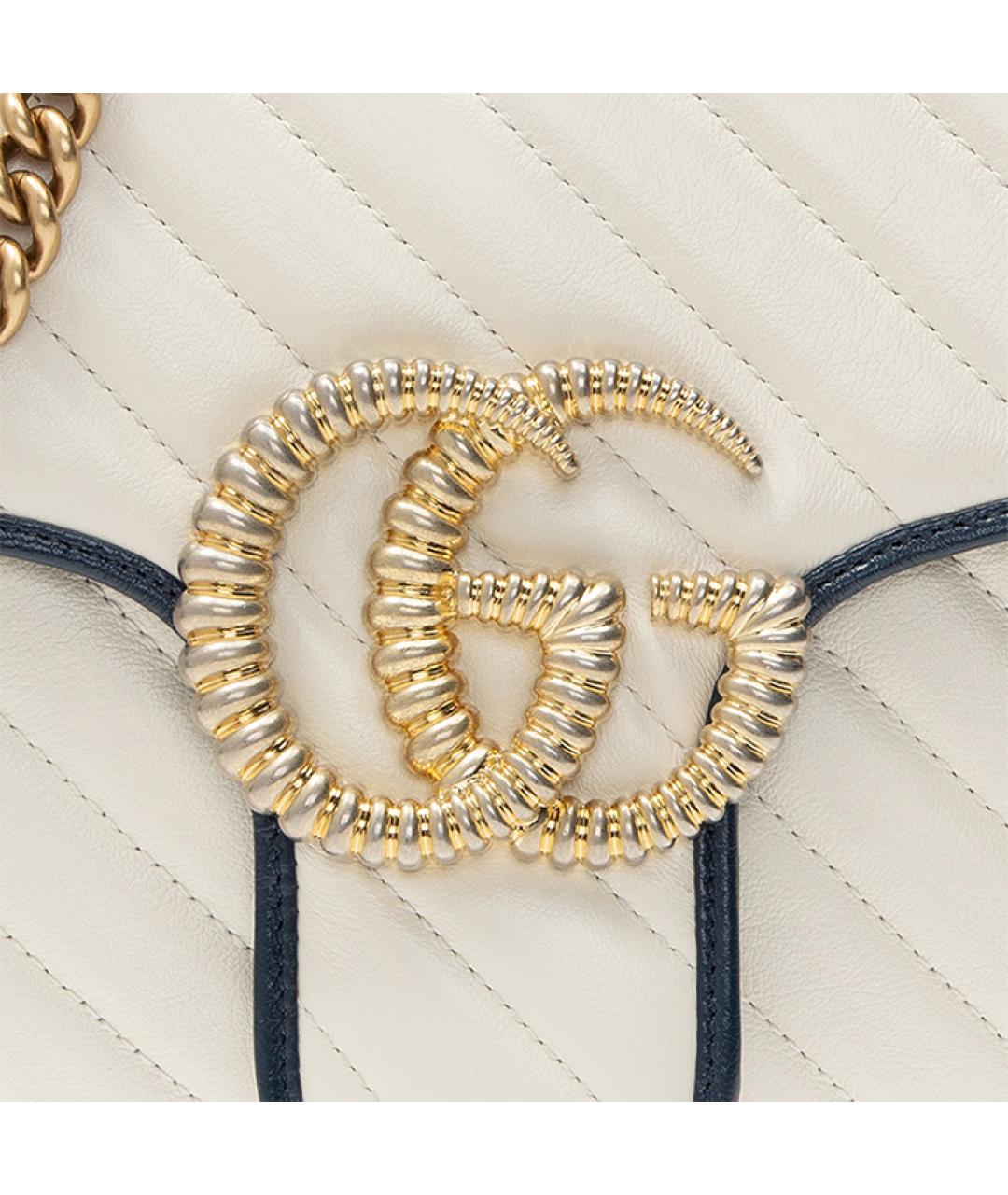 GUCCI Белая кожаная сумка через плечо, фото 4