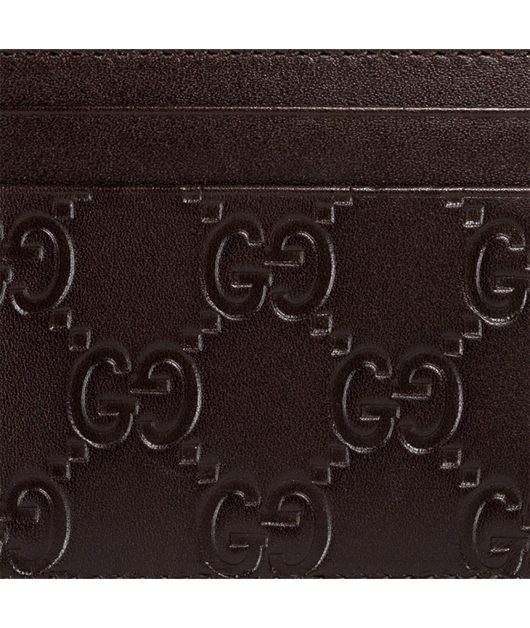 GUCCI Коричневый кожаный кардхолдер, фото 3