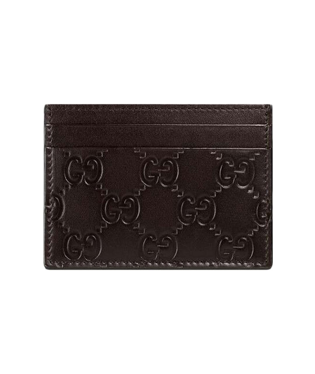 GUCCI Коричневый кожаный кардхолдер, фото 1