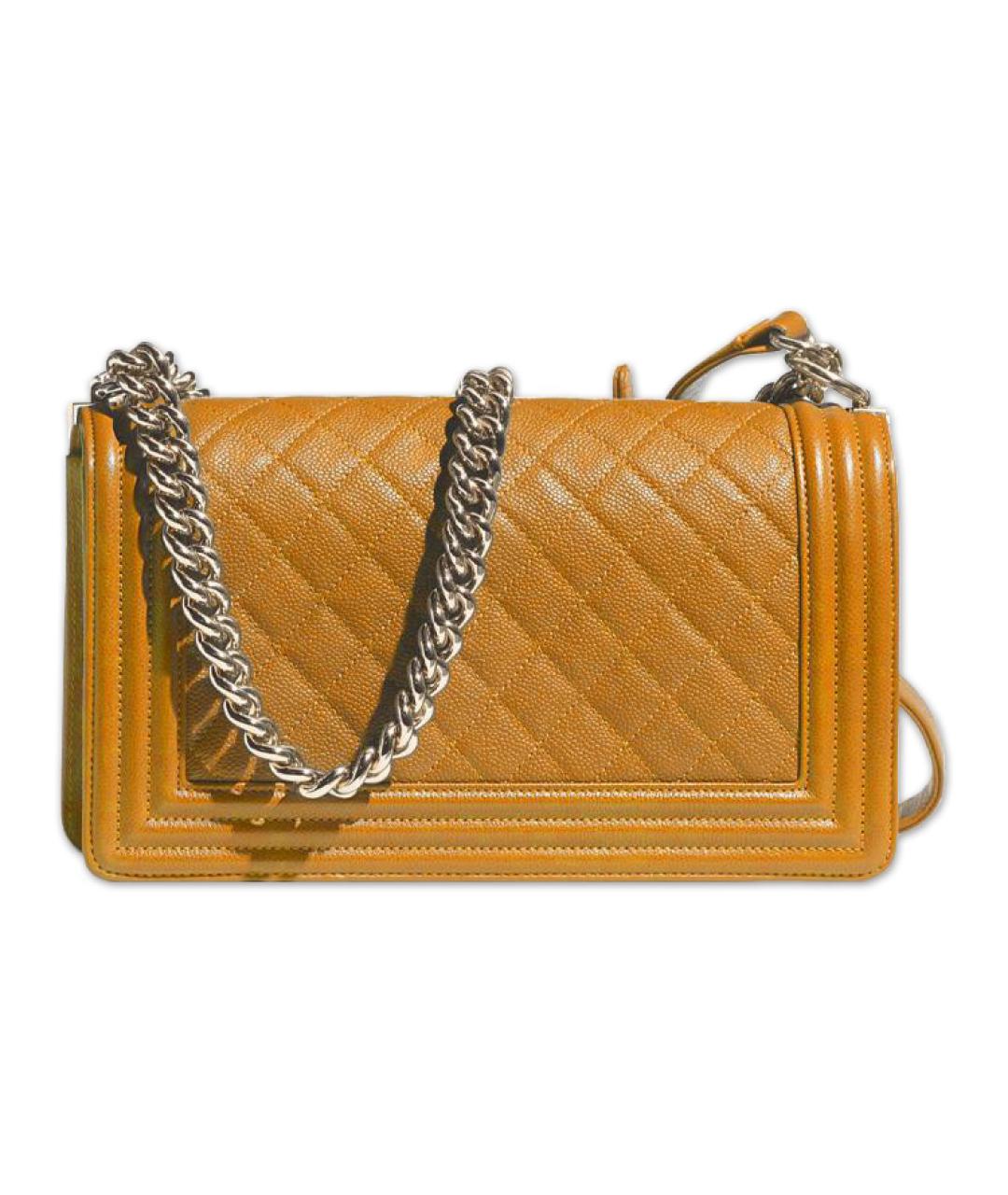 CHANEL Оранжевая кожаная сумка через плечо, фото 2