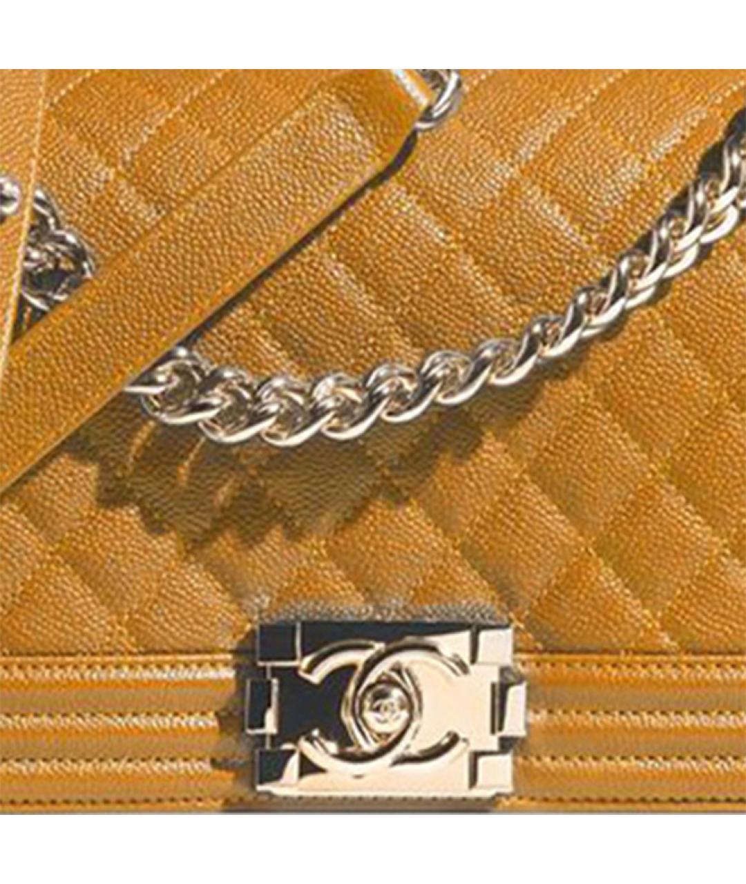 CHANEL Оранжевая кожаная сумка через плечо, фото 3