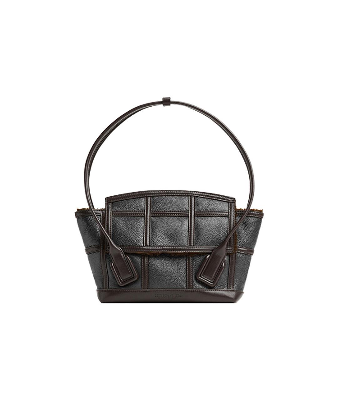 BOTTEGA VENETA Черная кожаная сумка с короткими ручками, фото 1