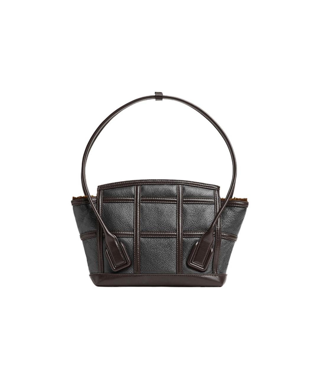 BOTTEGA VENETA Черная кожаная сумка с короткими ручками, фото 3