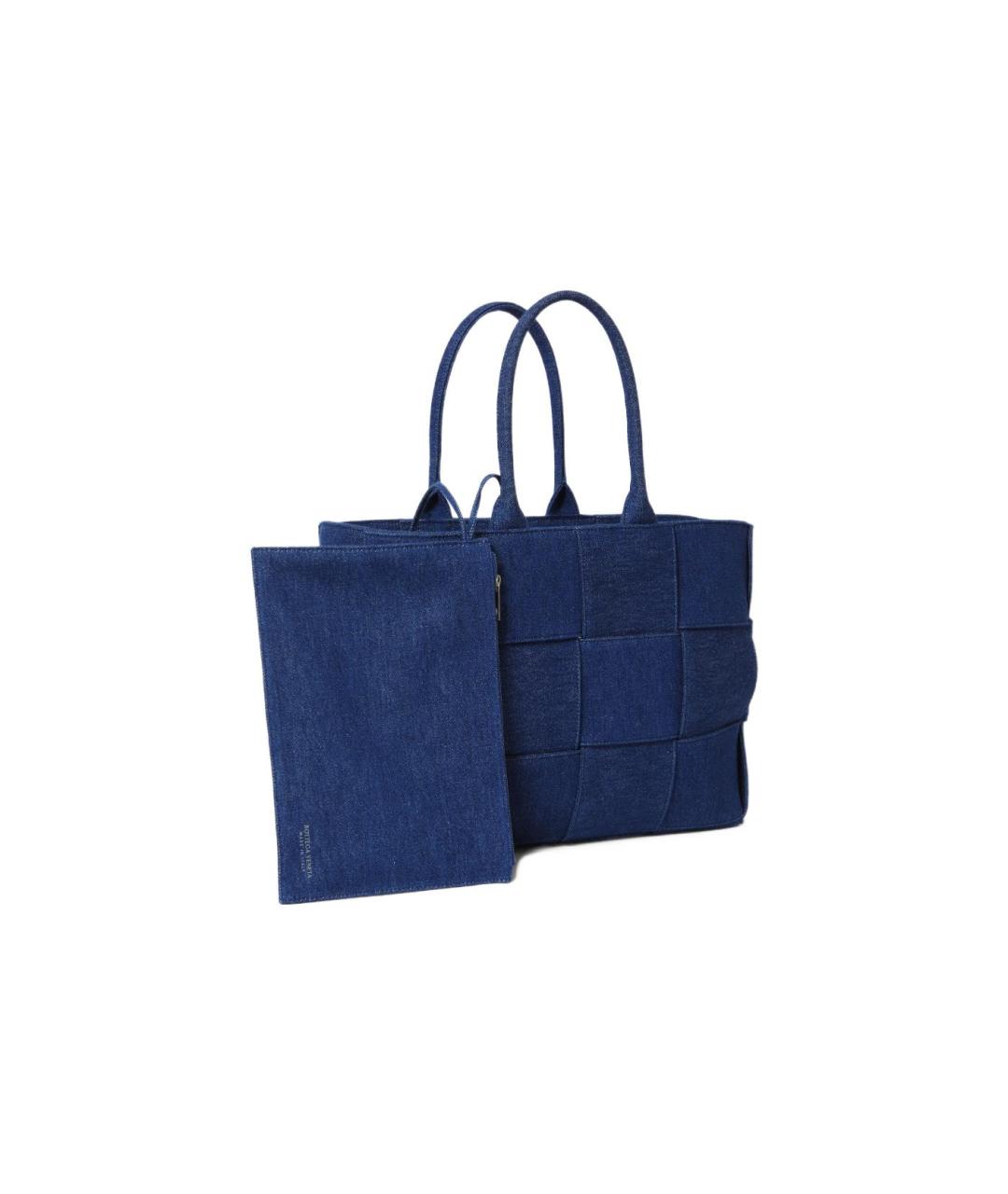 BOTTEGA VENETA Синяя сумка с короткими ручками, фото 5